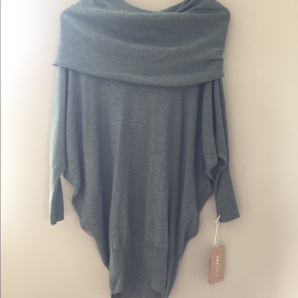 YesLola Army Green Off the Shoulder Sweater